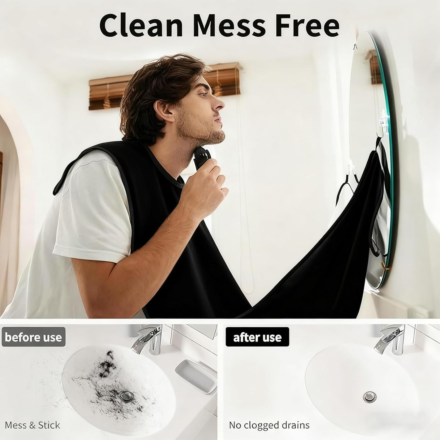 Men'S Groom - Non-Stick Waterproof Grooming Bib, Beard Hair