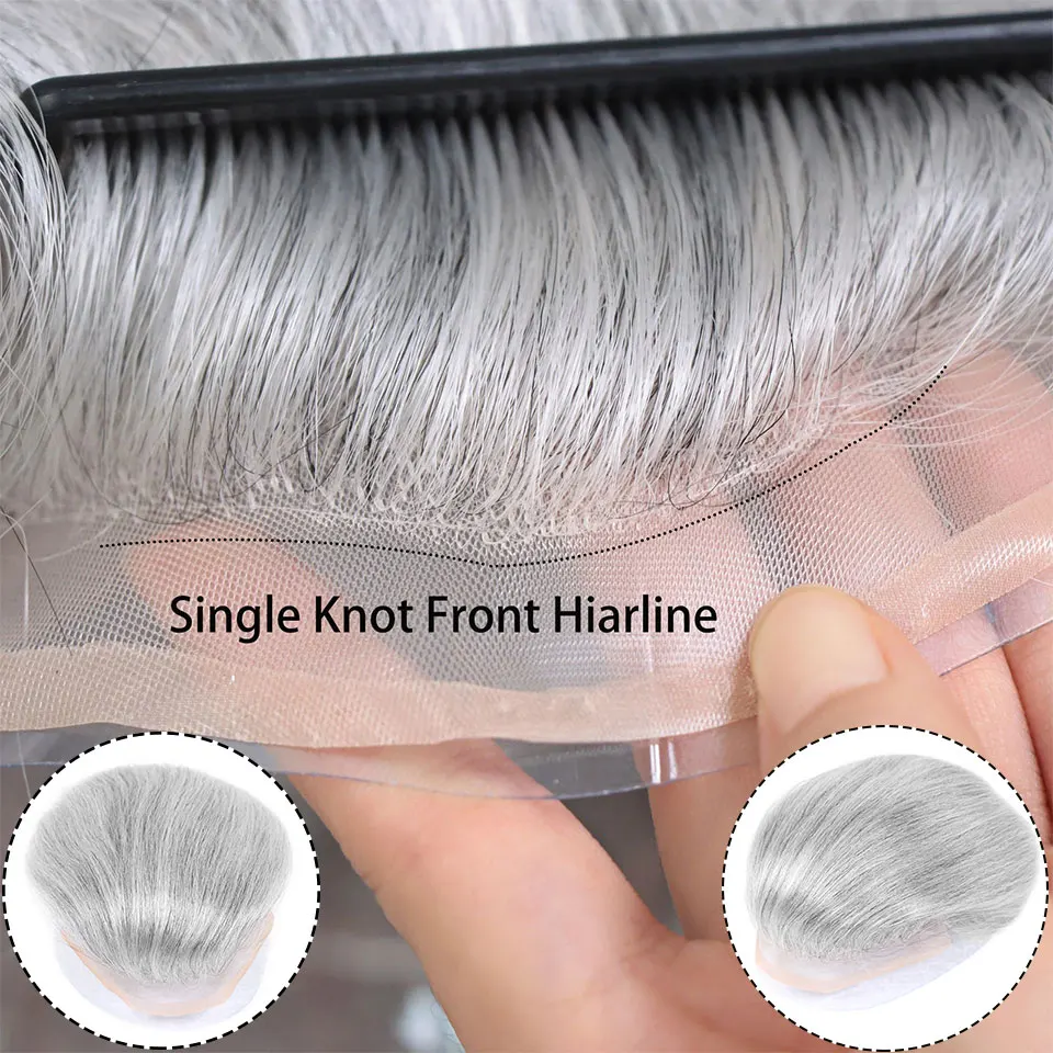 #1B80 Grey Men Toupee Human Ha – Men'S Grooming Tape Bewertung und Preis