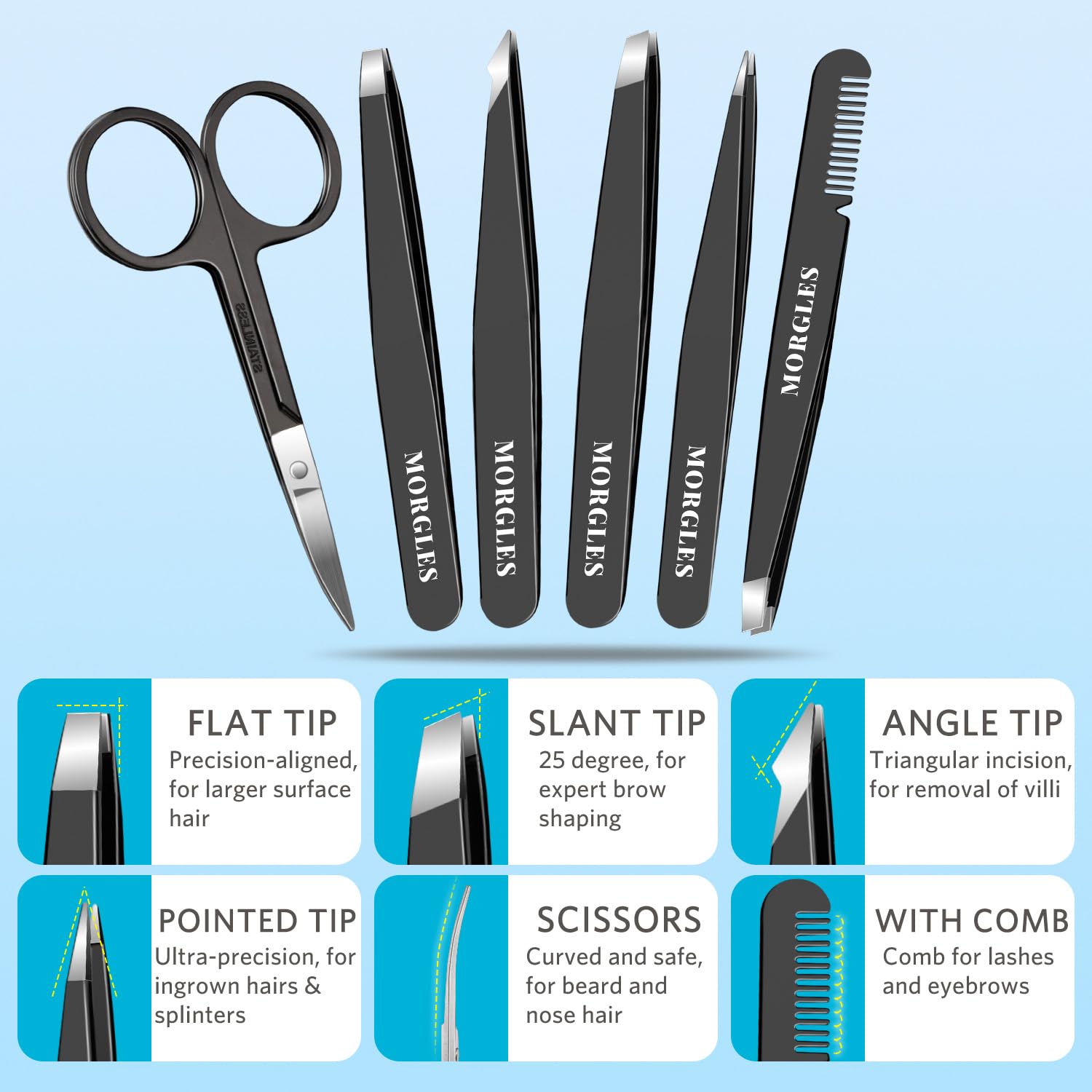 9-Piece Stainless Steel Tweeze – Men'S Grooming Images Bewertung und Preis
