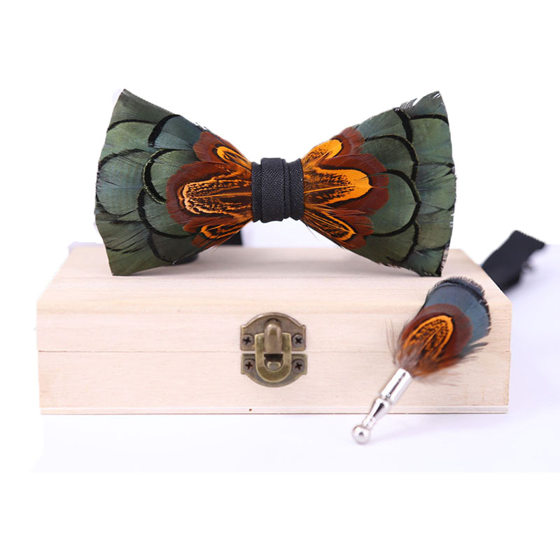 Men Bow Tie Feather Bowtie  Br – Men'S Grooming Boxes Bewertung und Preis
