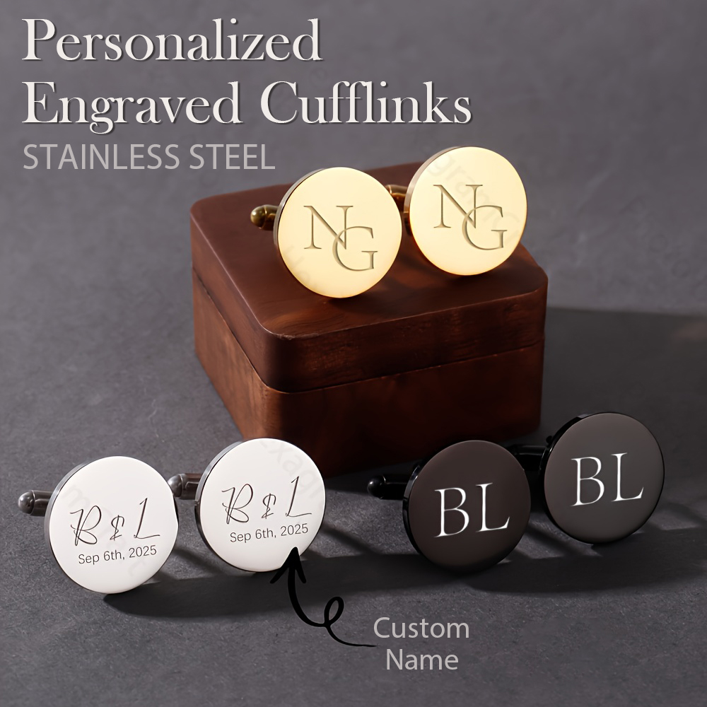 1pair Personalised Name Cuffli – Men'S Groom Bewertung und Preis