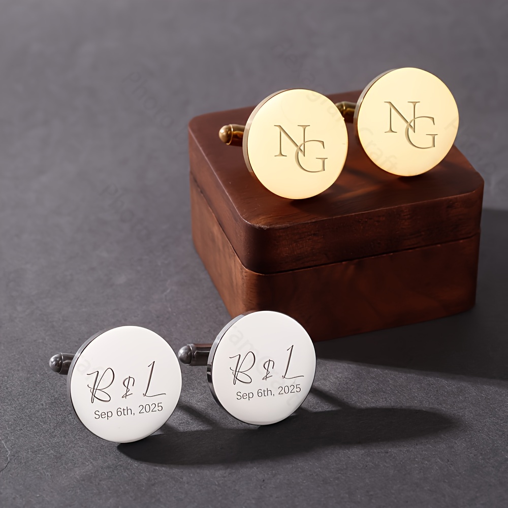 1pair Personalised Name Cuffli – Men'S Groom Bewertung und Preis